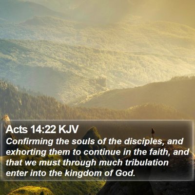 Acts 14:22 KJV Bible Verse Image