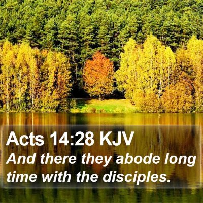 Acts 14:28 KJV Bible Verse Image