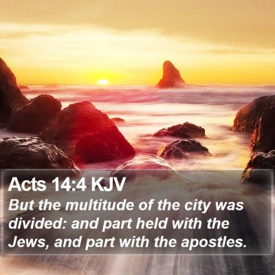 Acts 14:4 KJV Bible Verse Image