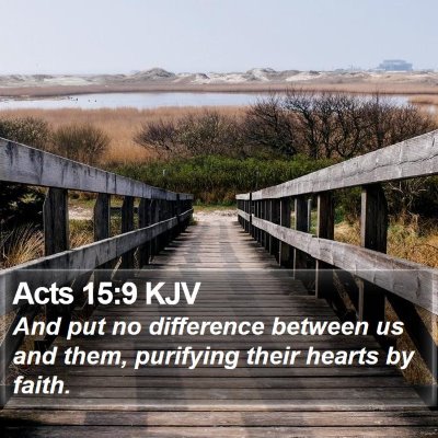 Acts 15:9 KJV Bible Verse Image