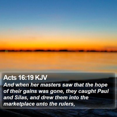 Acts 16:19 KJV Bible Verse Image