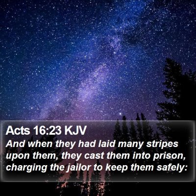 Acts 16:23 KJV Bible Verse Image
