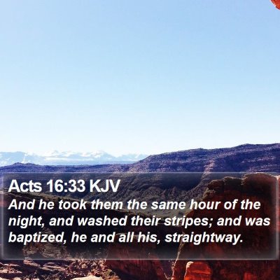 Acts 16:33 KJV Bible Verse Image