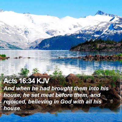 Acts 16:34 KJV Bible Verse Image