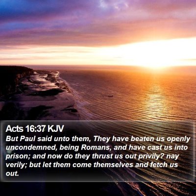 Acts 16:37 KJV Bible Verse Image