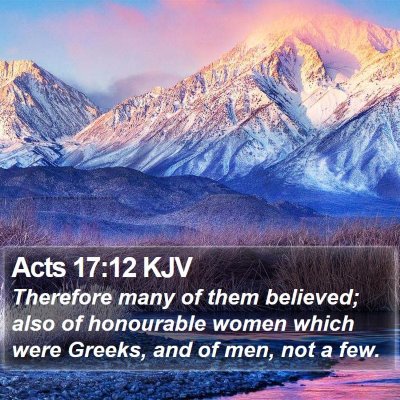 Acts 17:12 KJV Bible Verse Image