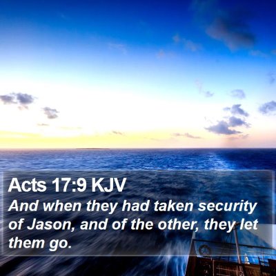 Acts 17:9 KJV Bible Verse Image