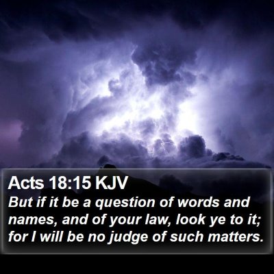 Acts 18:15 KJV Bible Verse Image