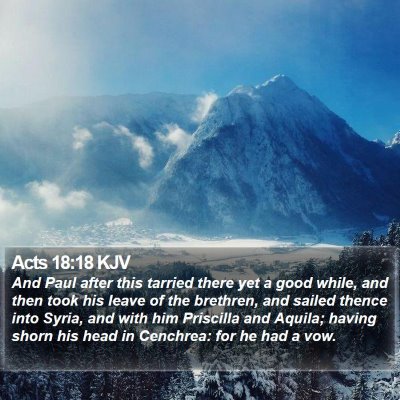 Acts 18:18 KJV Bible Verse Image