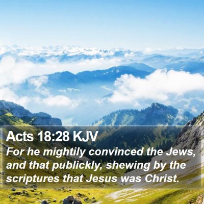 Acts 18:28 KJV Bible Verse Image