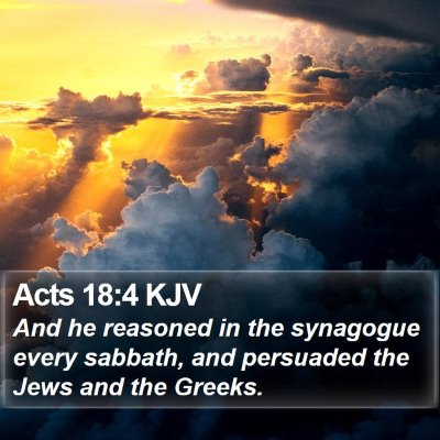 Acts 18:4 KJV Bible Verse Image