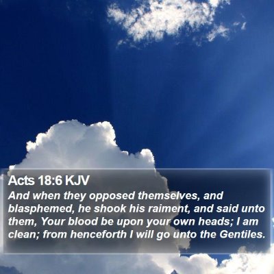 Acts 18:6 KJV Bible Verse Image