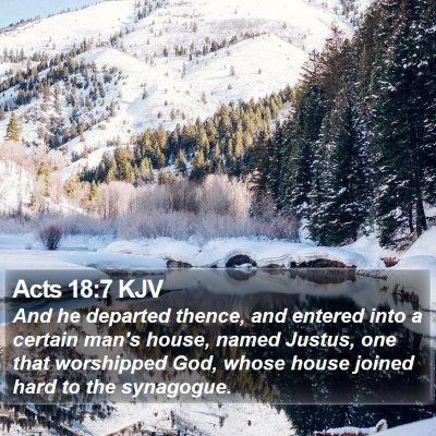 Acts 18:7 KJV Bible Verse Image