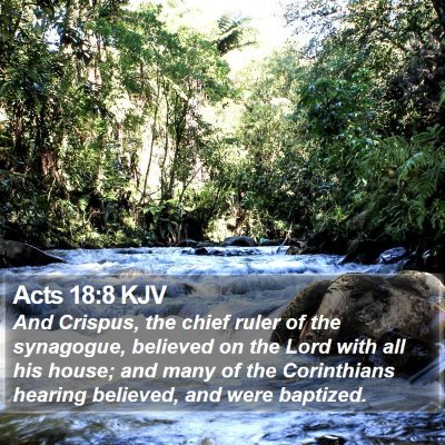 Acts 18:8 KJV Bible Verse Image