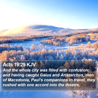 Acts 19:29 KJV Bible Verse Image