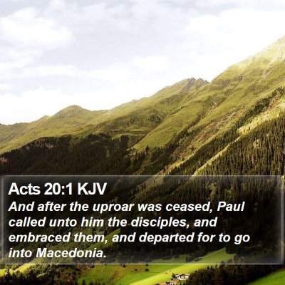 Acts 20:1 KJV Bible Verse Image