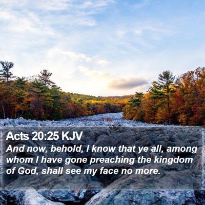 Acts 20:25 KJV Bible Verse Image