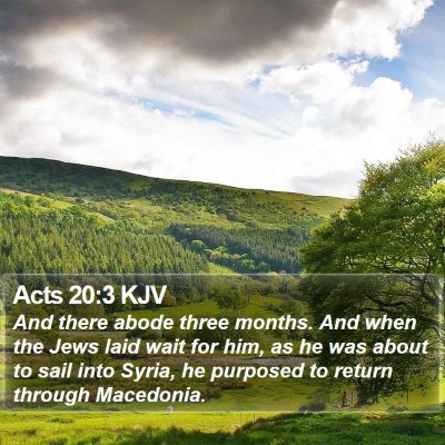 Acts 20:3 KJV Bible Verse Image
