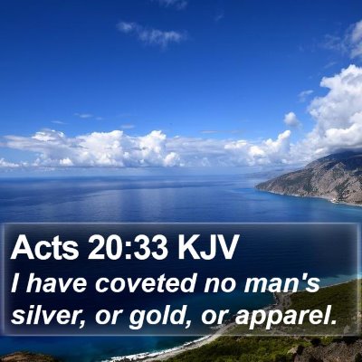 Acts 20:33 KJV Bible Verse Image