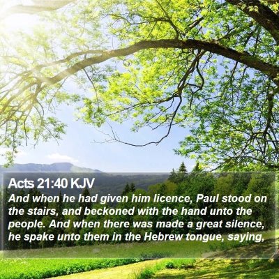 Acts 21:40 KJV Bible Verse Image