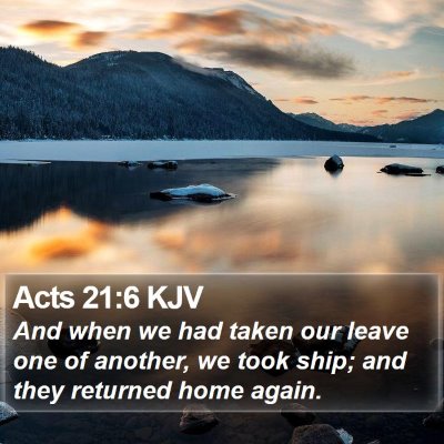 Acts 21:6 KJV Bible Verse Image