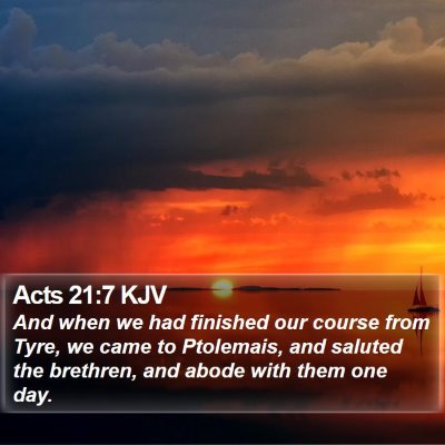 Acts 21:7 KJV Bible Verse Image