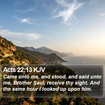 Acts 22:13 KJV Bible Verse Image