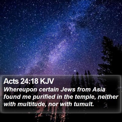 Acts 24:18 KJV Bible Verse Image