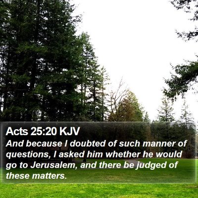 Acts 25:20 KJV Bible Verse Image