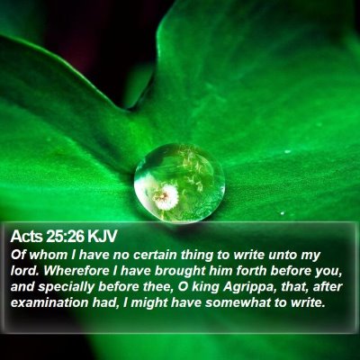 Acts 25:26 KJV Bible Verse Image