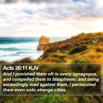 Acts 26:11 KJV Bible Verse Image