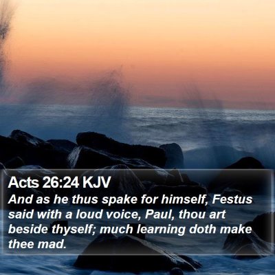 Acts 26:24 KJV Bible Verse Image