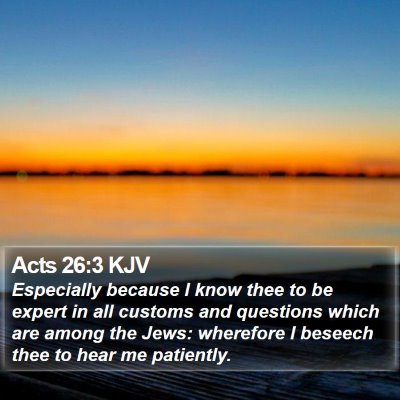 Acts 26:3 KJV Bible Verse Image