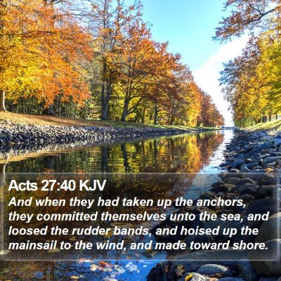 Acts 27:40 KJV Bible Verse Image