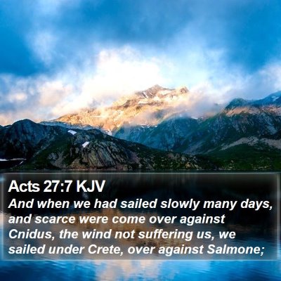 Acts 27:7 KJV Bible Verse Image