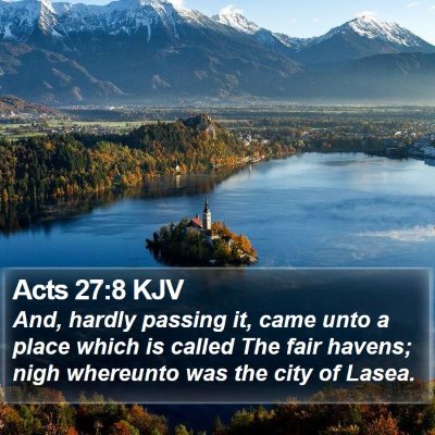 Acts 27:8 KJV Bible Verse Image