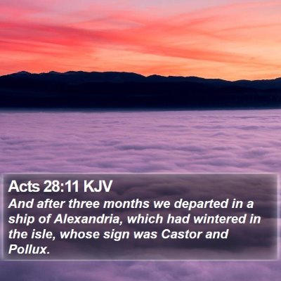 Acts 28:11 KJV Bible Verse Image