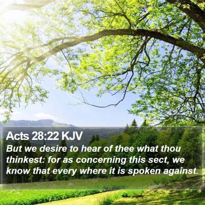 Acts 28:22 KJV Bible Verse Image