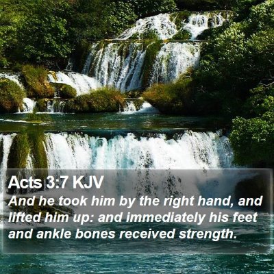 Acts 3:7 KJV Bible Verse Image