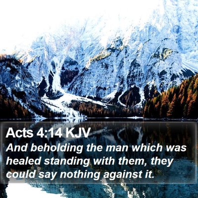 Acts 4:14 KJV Bible Verse Image