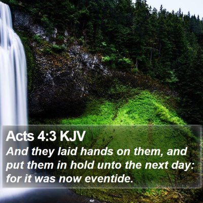 Acts 4:3 KJV Bible Verse Image