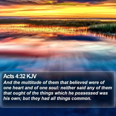 Acts 4:32 KJV Bible Verse Image