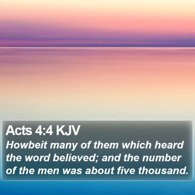 Acts 4:4 KJV Bible Verse Image