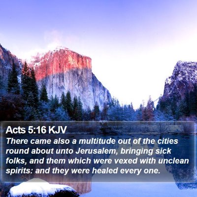 Acts 5:16 KJV Bible Verse Image
