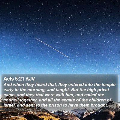 Acts 5:21 KJV Bible Verse Image