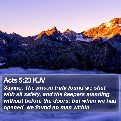 Acts 5:23 KJV Bible Verse Image