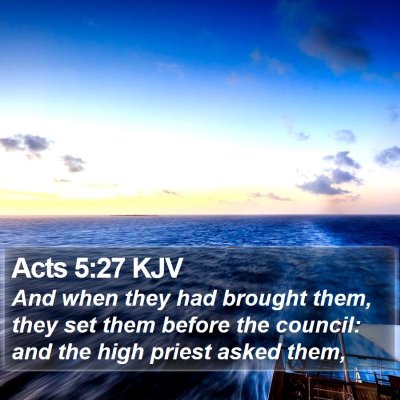 Acts 5:27 KJV Bible Verse Image