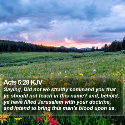 Acts 5:28 KJV Bible Verse Image