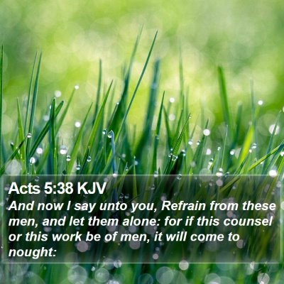 Acts 5:38 KJV Bible Verse Image
