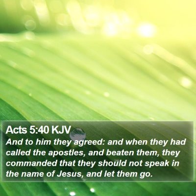 Acts 5:40 KJV Bible Verse Image